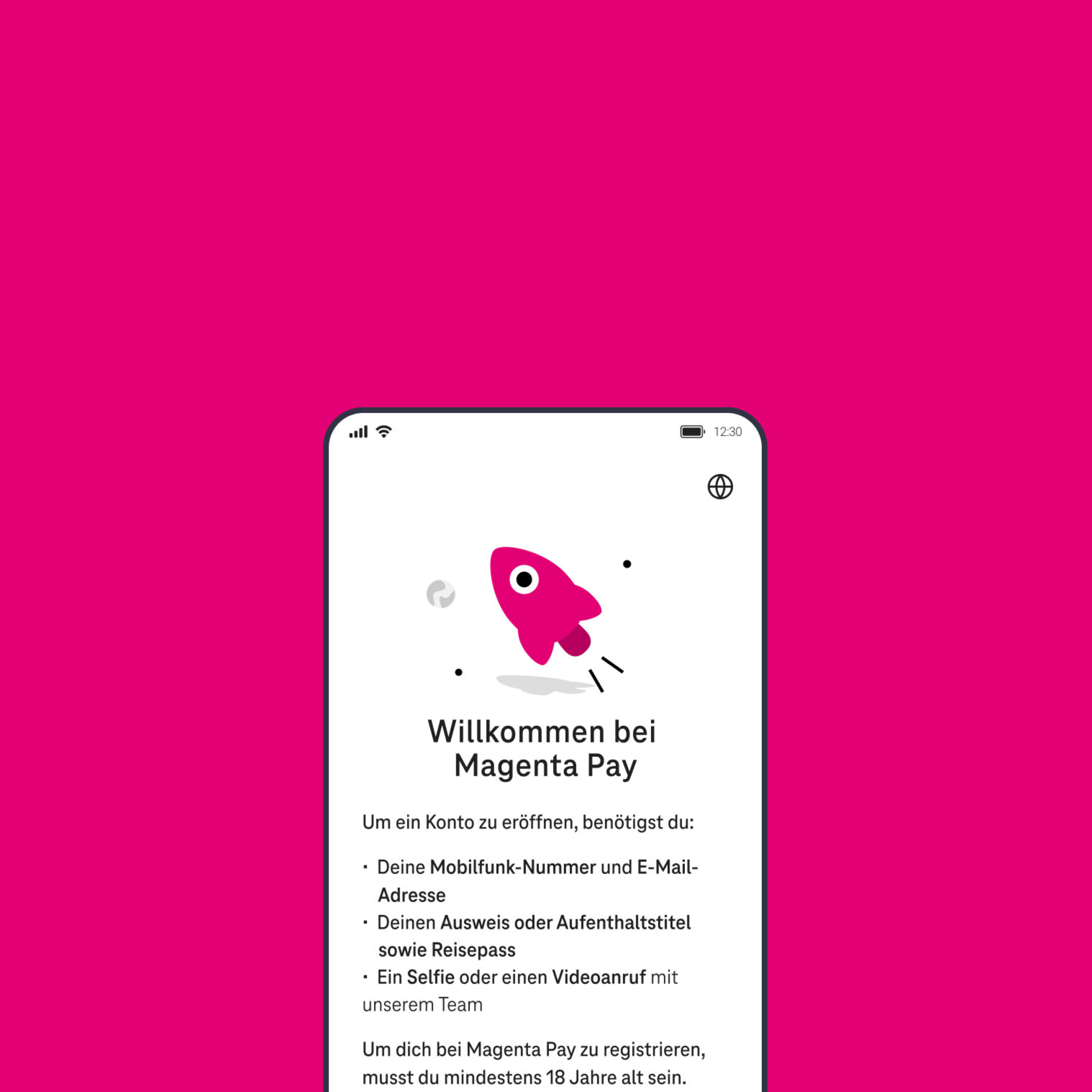 Registrierung bei Magenta Pay