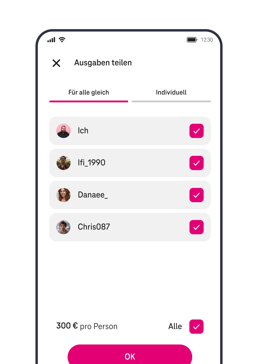 Split bill mit Magenta Pay