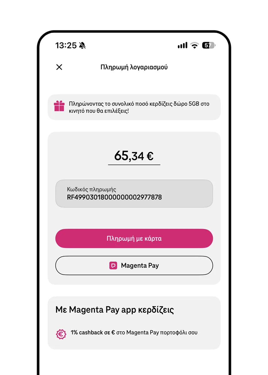 Φυσική Magenta Pay Visa χρεωστική κάρτα